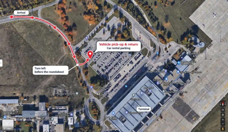 Parking plan at Bratislava Airport (BTS)